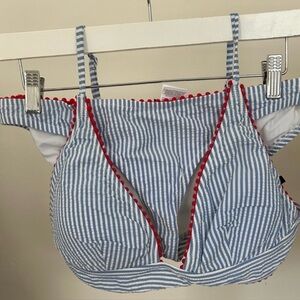 J. Crew Blue and White Striped Bikini Set